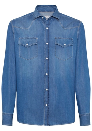 Brunello Cucinelli denim press-stud fastening shirt - Blue