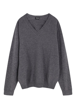 Zegna V-neck ribbed sweater - Grey