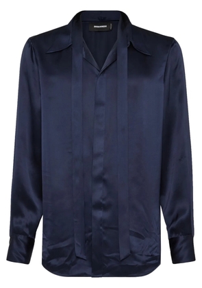 DSQUARED2 tied-neck satin shirt - Blue