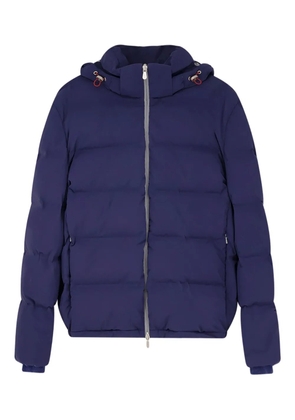 Brunello Cucinelli drawstring-hood zipped padded jacket - Blue