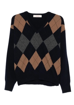 Jucca argyle V-neck sweater - Blue