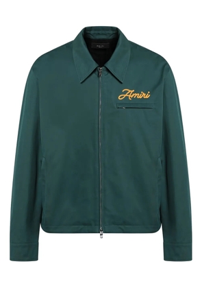 AMIRI logo-embroidered cotton shirt - Green