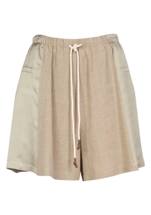 Alysi drawstring panelled shorts - Neutrals