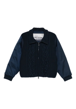 Iceberg cable-knit zip-up jacket - Blue