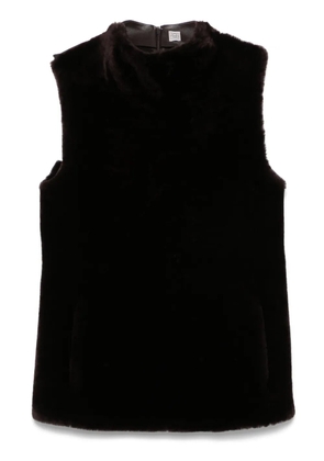 TOTEME shearling-panel top - Brown