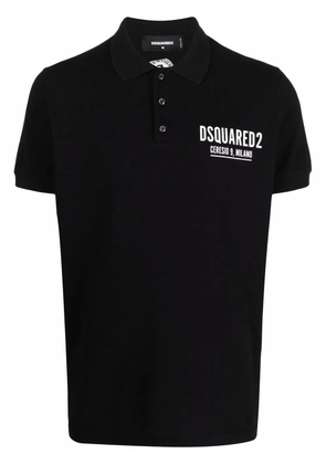 DSQUARED2 logo-print polo shirt - Black