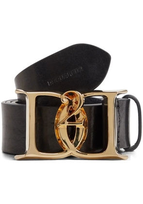 DSQUARED2 logo-plaque leather belt - Black