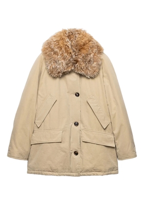 Prada shearling-collar jacket - Neutrals