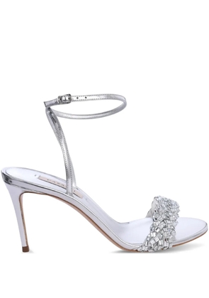 Casadei 80mm Julia embellished ankle-strap sandals - Grey