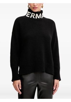 ERMANNO FIRENZE logo-neckline turtleneck sweater - Black