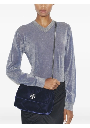 Tory Burch small Kira diamond-quilted velvet shoulder bag - Blue