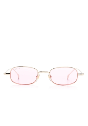 Gucci Eyewear logo-engraved oval-frame sunglasses - Gold