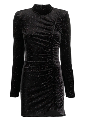 Patrizia Pepe high-neck ruched minidress - Black