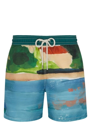 Vilebrequin Moorea abstract-pattern print swim shorts - Blue