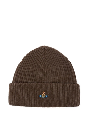 Vivienne Westwood ribbed-knit beanie hat - Brown