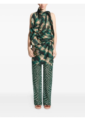 DRIES VAN NOTEN bead-embellished envelope clutch bag - Green