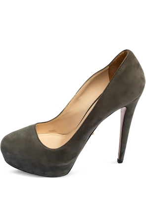 Prada Pre-Owned 120mm suede platform pumps - Grey