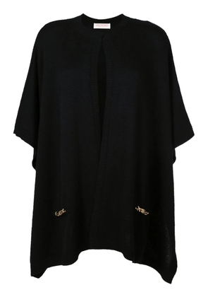 Valentino Garavani chain-link cashmere cape - Black
