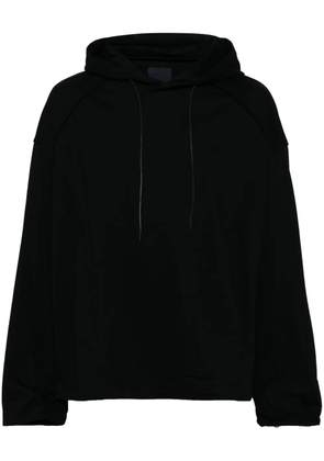 Juun.J logo embroidered hoodie - Black