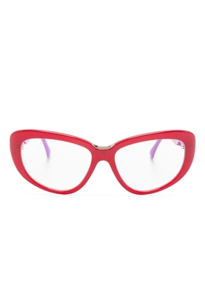 Max Mara Eyewear logo-engraved cat-eye frame glasses - Red