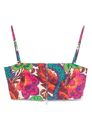 ETRO floral-print cropped top - Pink