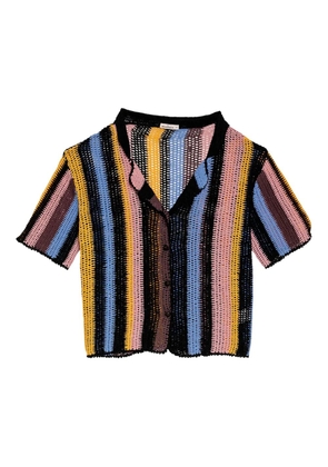 Agua Bendita Axel stripe crochet shirt - Blue