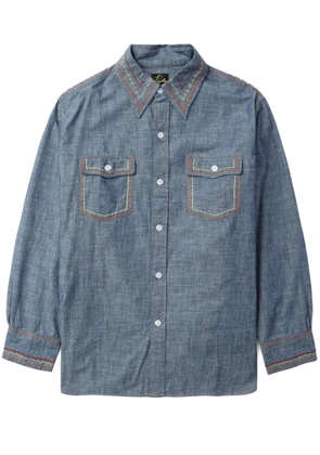 Needles contrast-stitching denim shirt - Blue