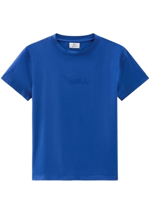 Woolrich logo-embroidered cotton T-shirt - Blue