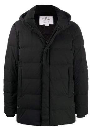 Woolrich logo embroidered padded coat - Black