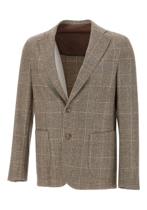 Barba checked buttoned blazer - Brown