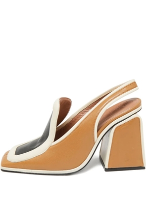 Marni Pre-Owned 95mm tri-color leather slingback sandals - Black