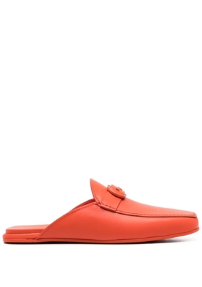 Ferragamo logo buckle backless slippers - Orange