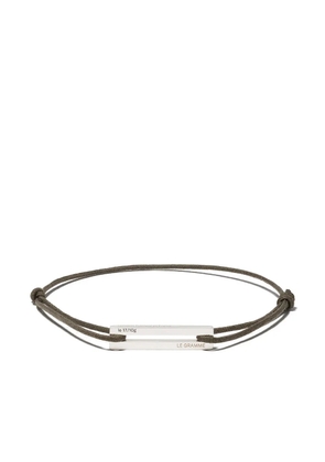 Le Gramme 17/10g cord bracelet - Silver/Khaki
