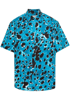 Marni abstract-print cotton shirt - Blue