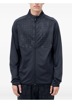 BOSS grid zip-up sweater - Blue