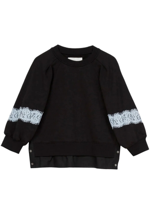 3.1 Phillip Lim lace-detail cotton sweatshirt - Black