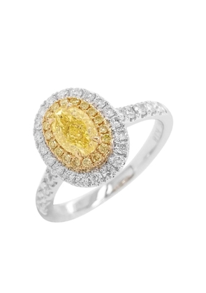 HYT Jewelry 18K white gold oval diamond ring - Yellow