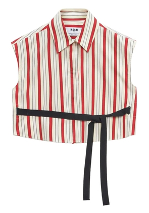 MSGM striped cropped shirt - Neutrals