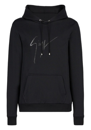 Giuseppe Zanotti logo-print cotton hoodie - Black