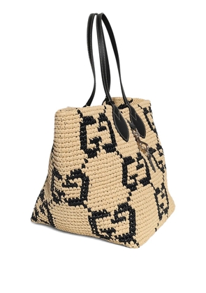 Gucci medium Woven tote bag - Neutrals