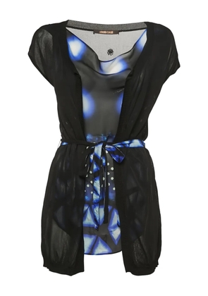 Roberto Cavalli Vintage abstract-print silk top - Black