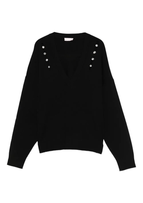 LIU JO embellished v-neck sweater - Black