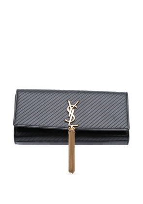 Saint Laurent Pre-Owned 2014 Quilted Calfskin Monogram Kate Tassel clutch bag - Black