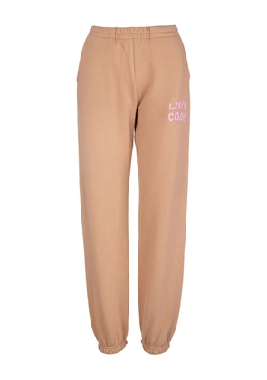 LIVINCOOL logo-print cotton track pants - Neutrals