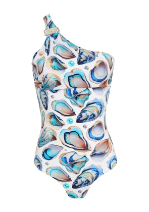 Brigitte shell-print swimsuit - White