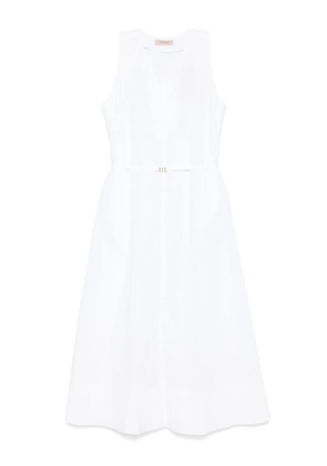 TWINSET logo-plaque midi dress - White