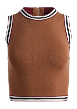 alice + olivia Amity stripe-detail top - Brown