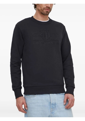 Gant logo-embroidered crew-neck sweatshirt - 5 BLACK
