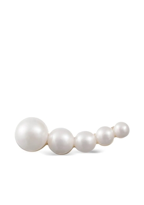 Sophie Bille Brahe 14K recycled yellow gold Petit Croissant Japonais freshwater pearl earring - White