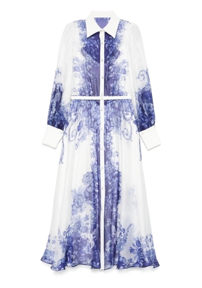 NISSA printed organza midi dress - White